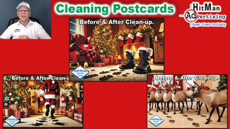 Holiday cleaning postcards